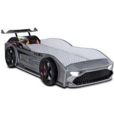 Дитяча ліжко машина GT18 4x4 Turbo Grey з підсвіткою, спойлер